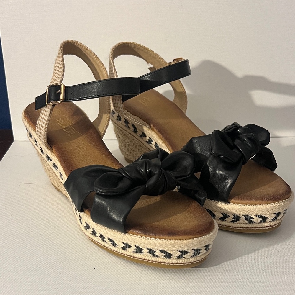 Black Leather Women's Sandals